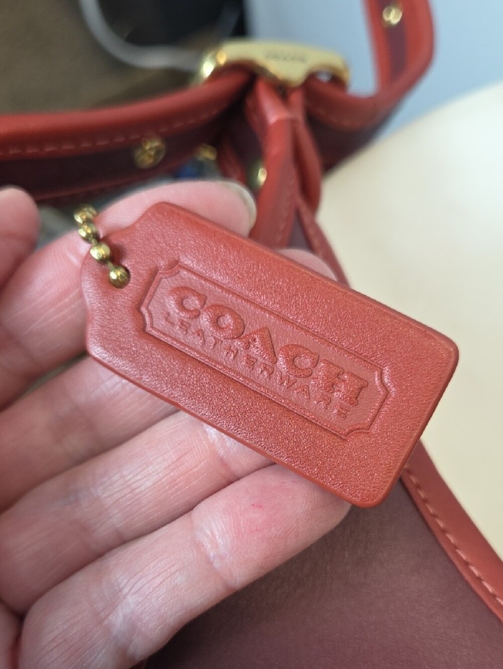 Coach Ergo Leather Shoulder Bag In Colorblock Oxblood/wine RARE - Picture 8 of 14